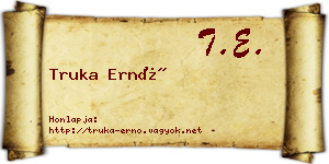 Truka Ernő névjegykártya