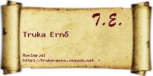 Truka Ernő névjegykártya